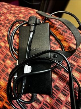 Dell Black Power Adapter with Coiled Cable